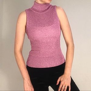 Pink turtleneck knit top 💓